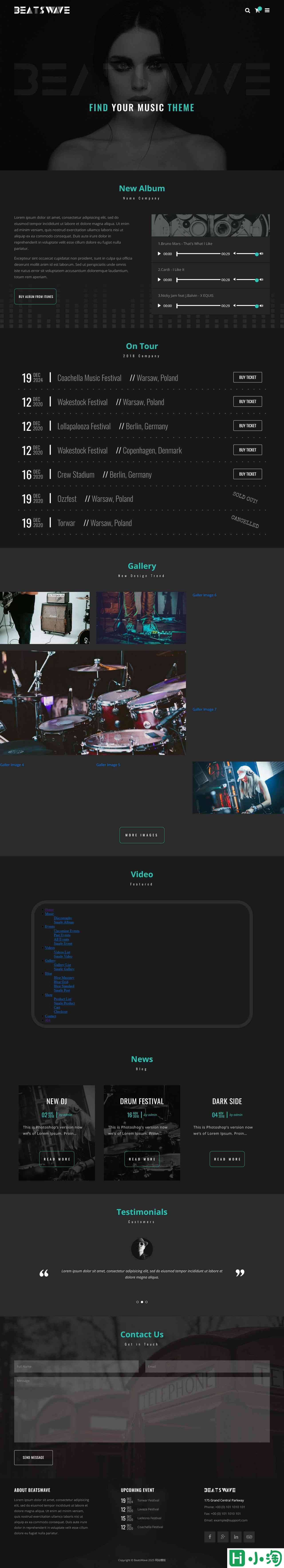 乐队音乐演出展示网站模板-PC预览